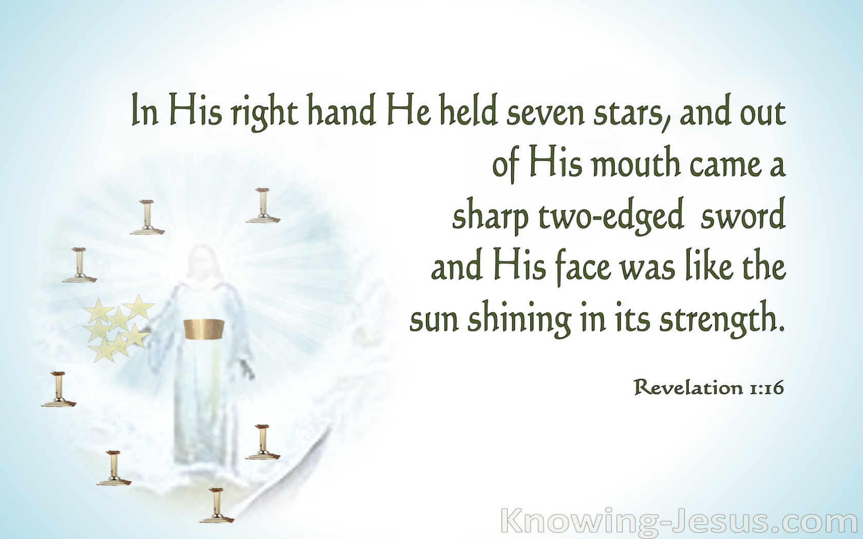 Revelation 1:16 He Held Seven Stars (blue)